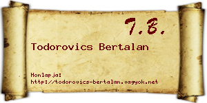 Todorovics Bertalan névjegykártya