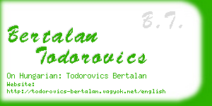 bertalan todorovics business card